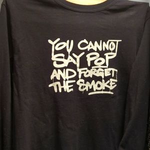 Small black pop smoke long sleeve shirt